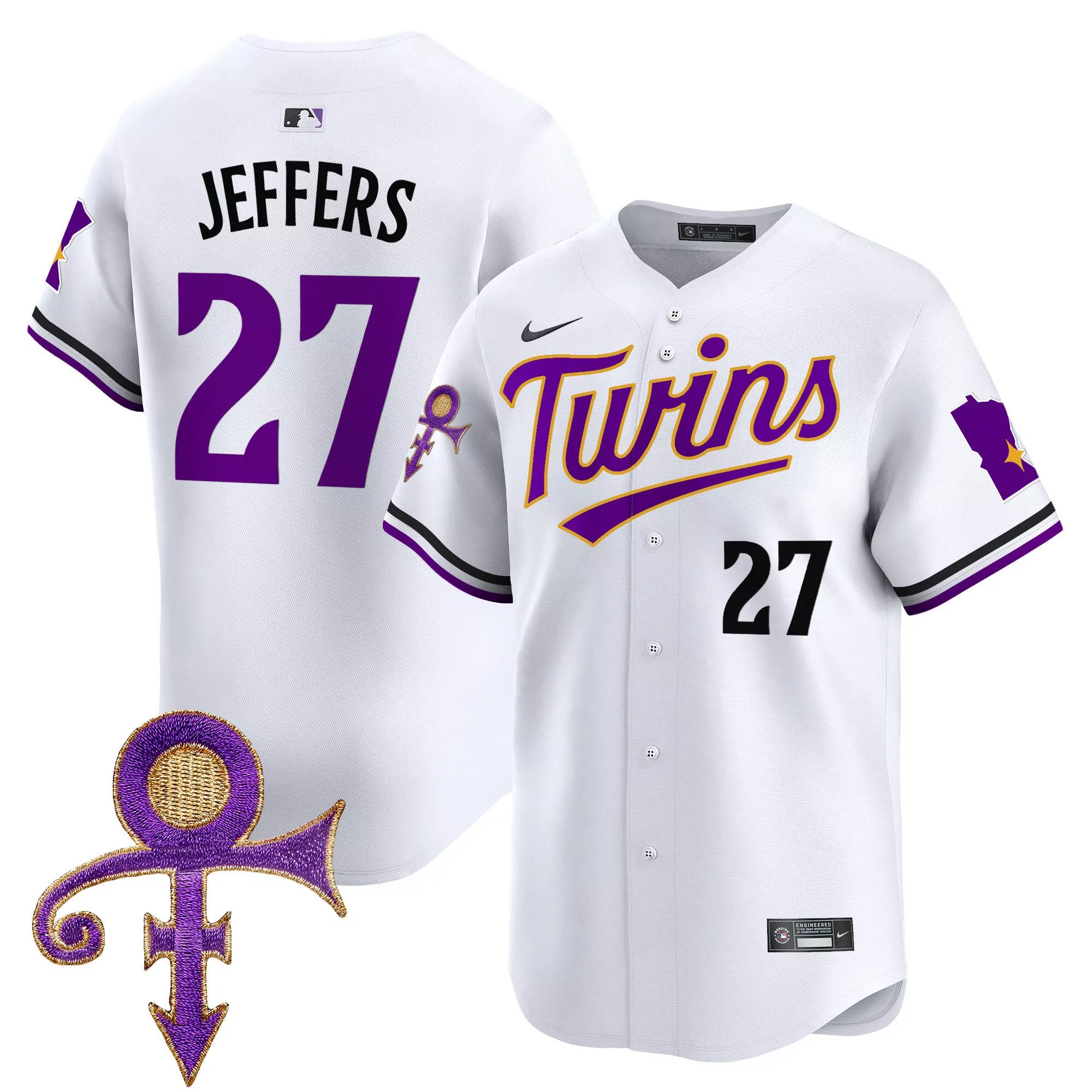 ryan jeffers white mens minnesota twins prince patch vapor premier limited jersey v3 all stitched
