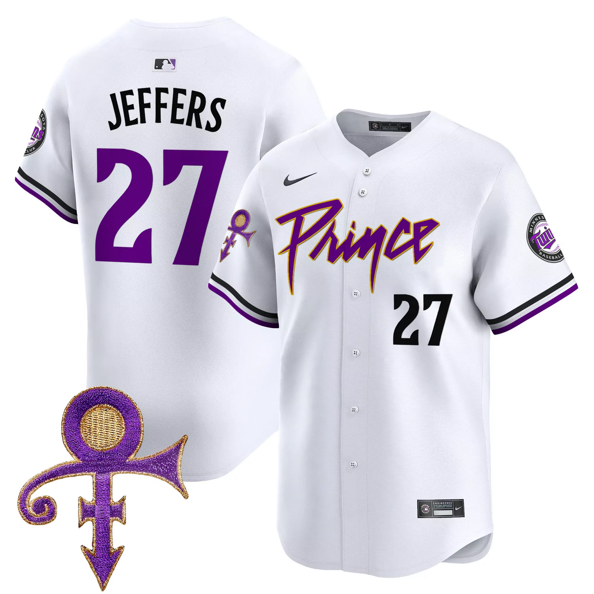 ryan jeffers white mens minnesota twins prince patch vapor premier limited jersey v3 all stitched
