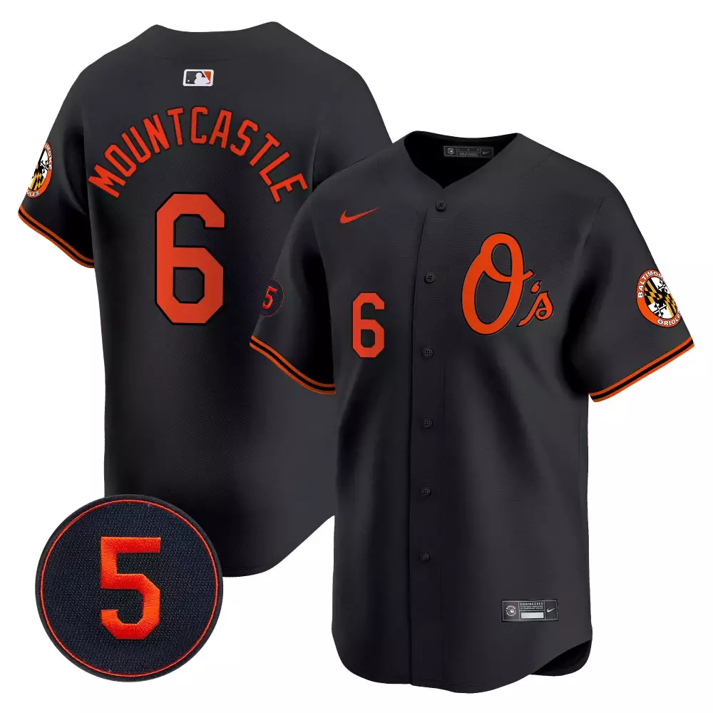 ryan mountcastle black men s baltimore orioles robinson patch vapor premier limited jersey v4 all stitched
