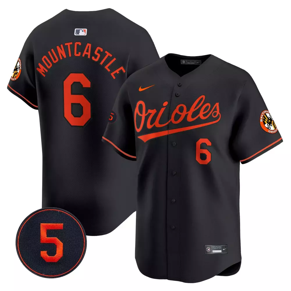 ryan mountcastle black mens baltimore orioles robinson patch vapor premier limited jersey v2 all stitched