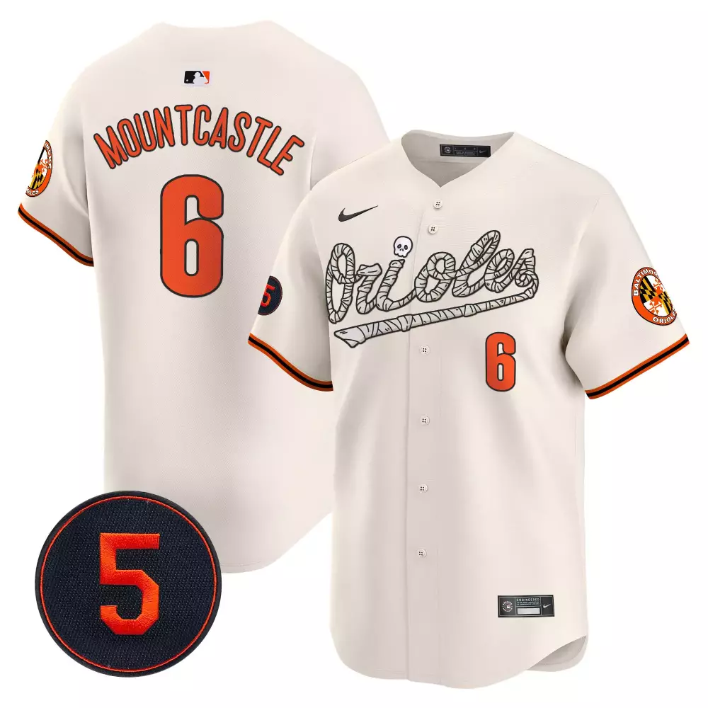 ryan mountcastle cream men s baltimore orioles halloween vapor premier limited jersey all stitched