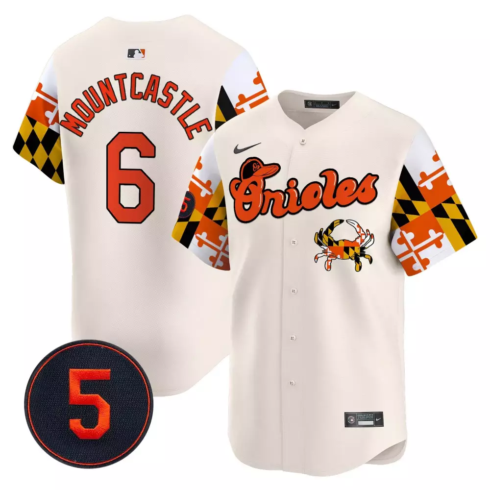 ryan mountcastle cream men s baltimore orioles robinson patch vapor premier limited jersey v6 all stitched
