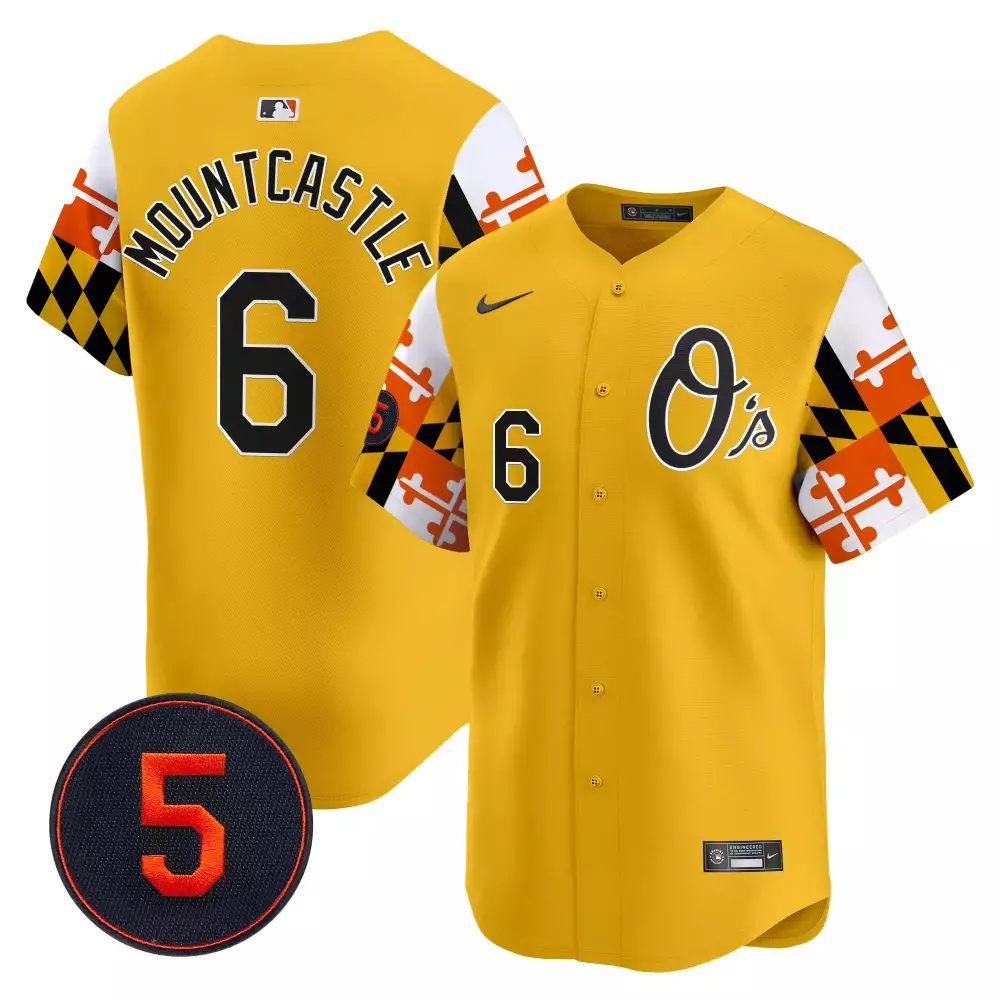 ryan mountcastle gold men s baltimore orioles robinson patch vapor premier limited jersey v5 all stitched