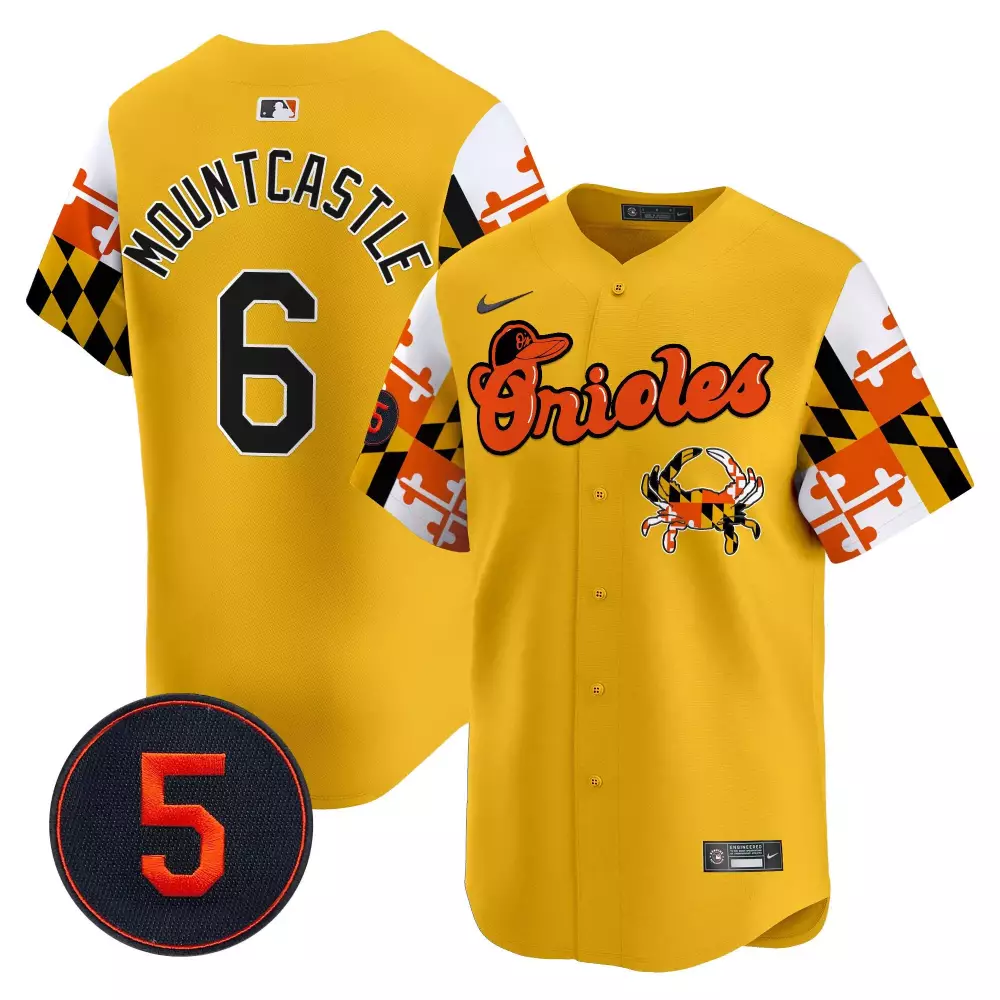 ryan mountcastle gold men s baltimore orioles robinson patch vapor premier limited jersey v5 all stitched