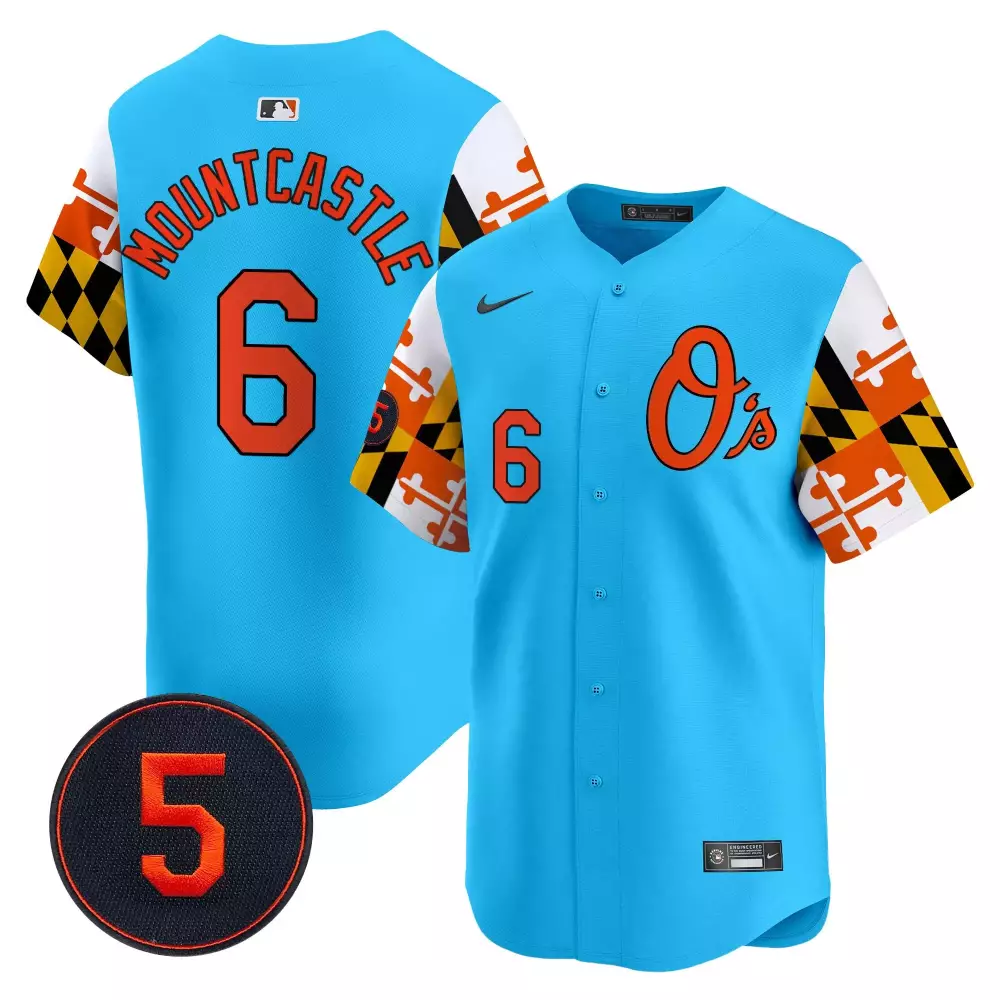 ryan mountcastle light blue men s baltimore orioles robinson patch vapor premier limited jersey v4 all stitched