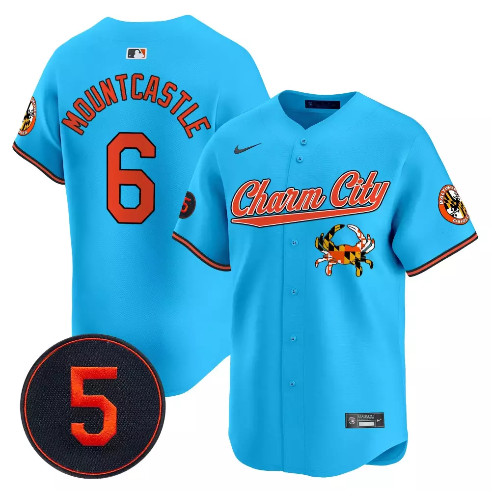 ryan mountcastle light blue men s baltimore orioles robinson patch vapor premier limited jersey v4 all stitched
