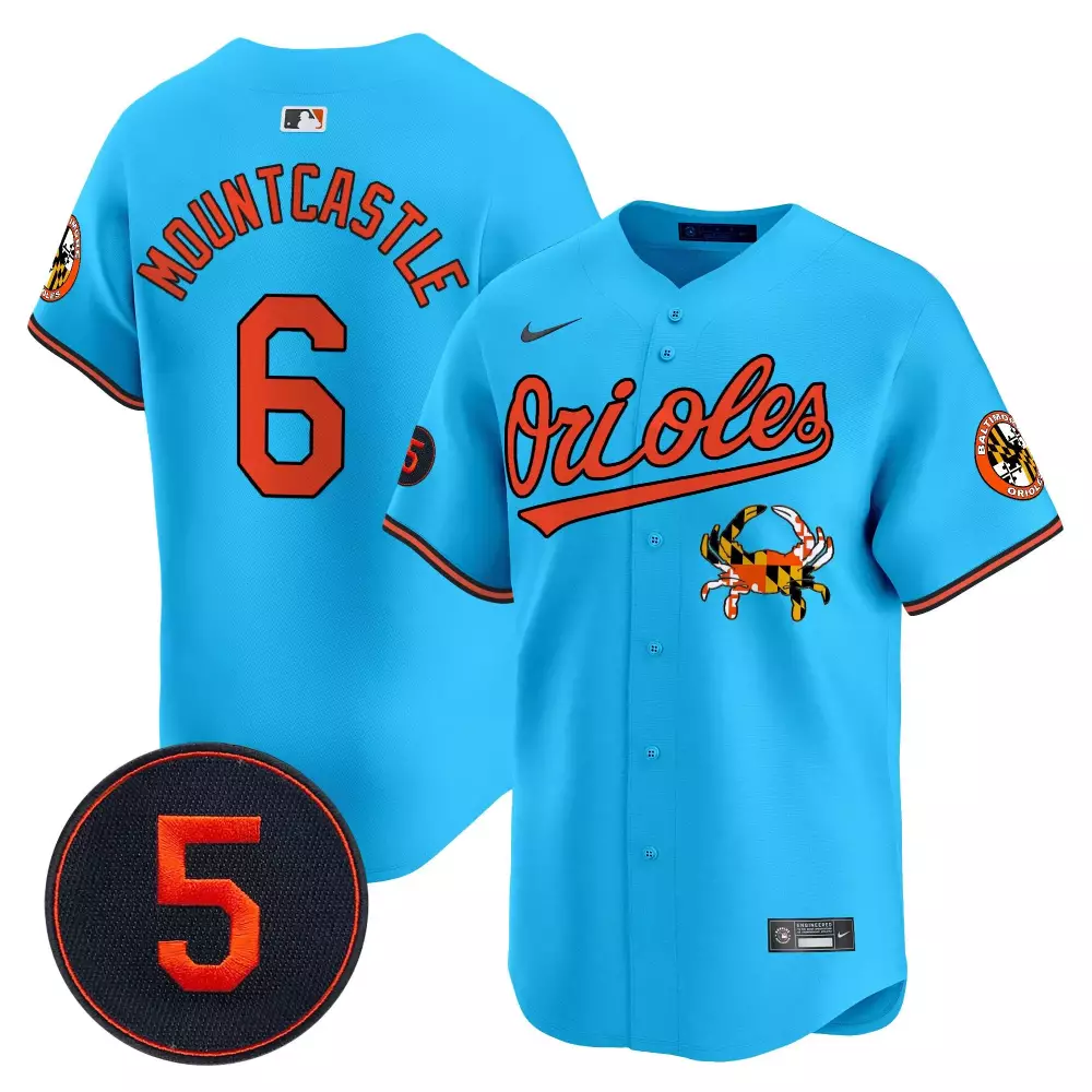 ryan mountcastle light blue men s baltimore orioles robinson patch vapor premier limited jersey v9 all stitched