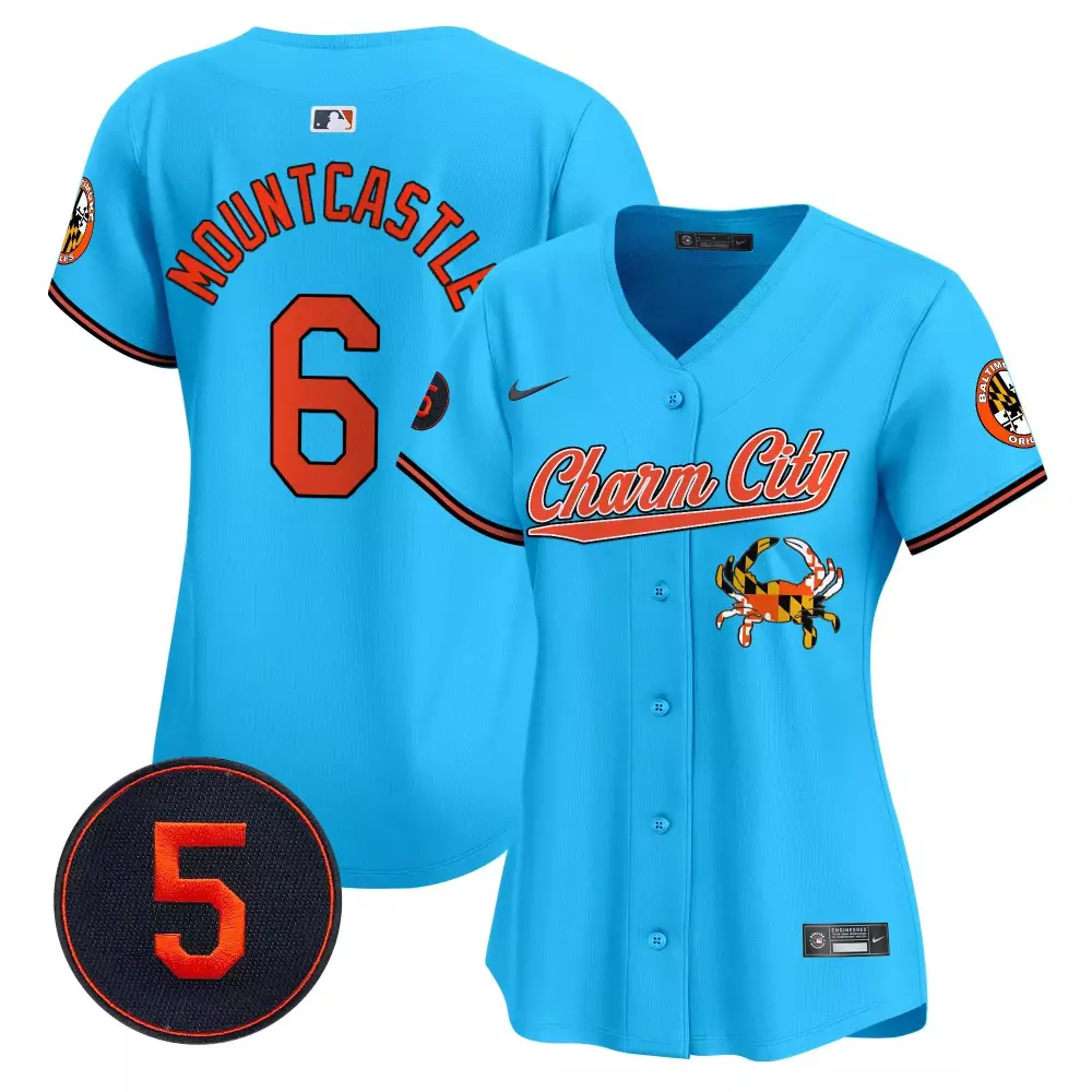 ryan mountcastle light blue women s baltimore orioles robinson patch vapor premier limited jersey v8 all stitched