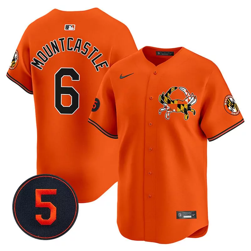 ryan mountcastle orange men s baltimore orioles robinson patch vapor premier limited jersey v3 all stitched