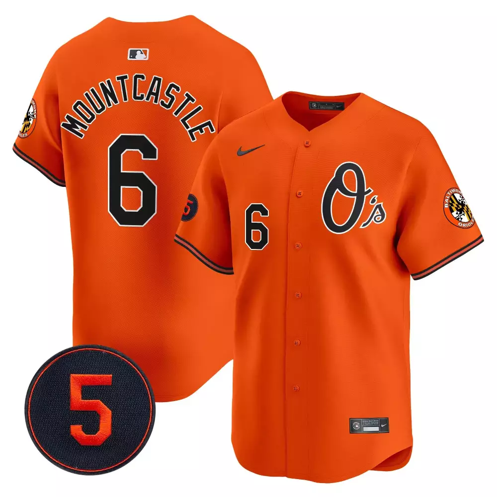 ryan mountcastle orange men s baltimore orioles robinson patch vapor premier limited jersey v3 all stitched