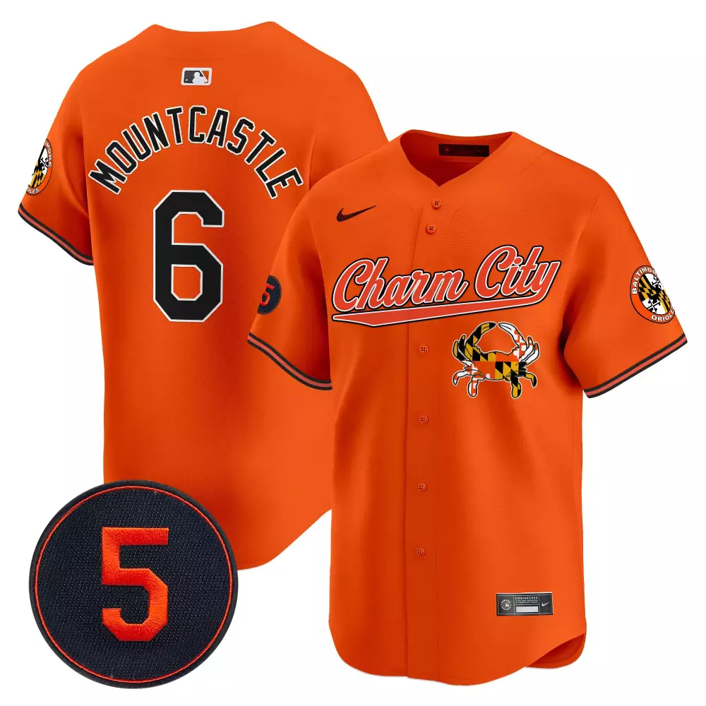 ryan mountcastle orange men s baltimore orioles robinson patch vapor premier limited jersey v8 all stitched