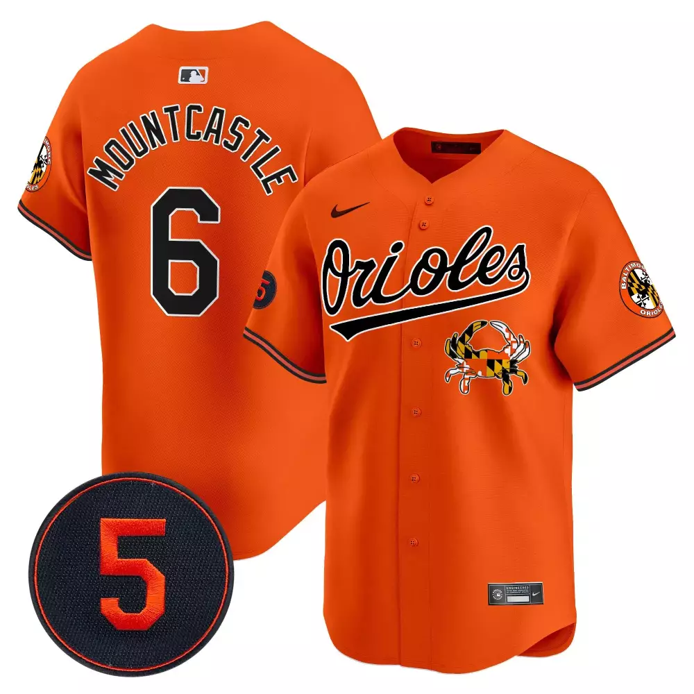 ryan mountcastle orange men s baltimore orioles robinson patch vapor premier limited jersey v8 all stitched