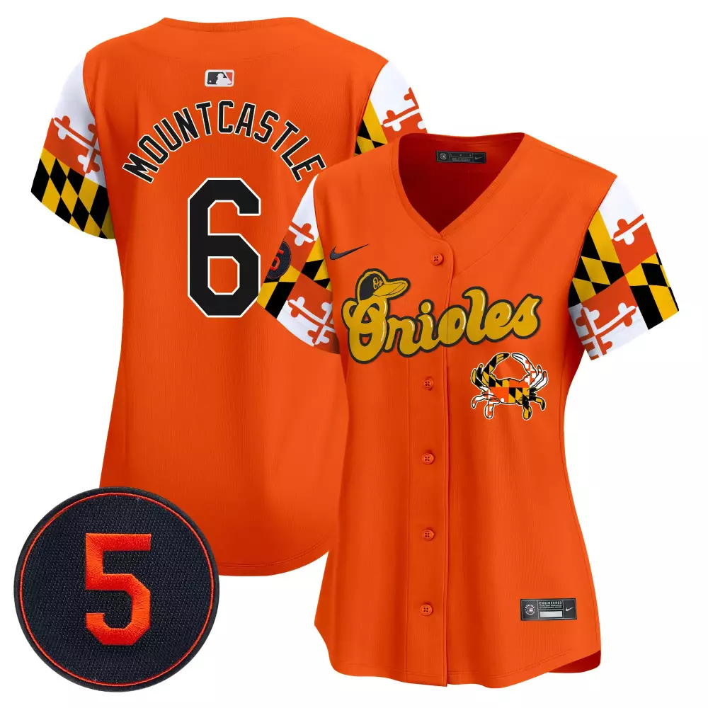 ryan mountcastle orange women s baltimore orioles robinson patch vapor premier limited jersey v7 all stitched