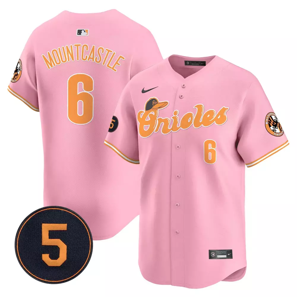 ryan mountcastle pink unisex baltimore orioles pastel style robinson patch vapor premier limited jersey all stitched