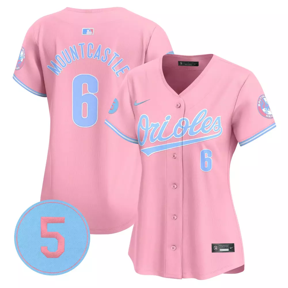 ryan mountcastle pink unisex baltimore orioles pastel style robinson patch vapor premier limited jersey all stitched