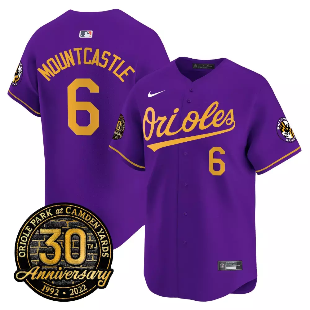 ryan mountcastle purple gold mens baltimore orioles 2023 special gold cool jersey all stitched