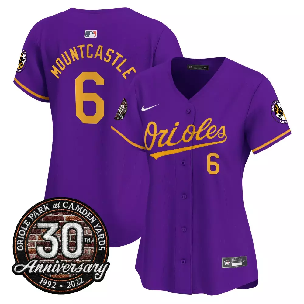 ryan mountcastle purple gold mens baltimore orioles robinson patch vapor premier limited jersey v2 all stitched