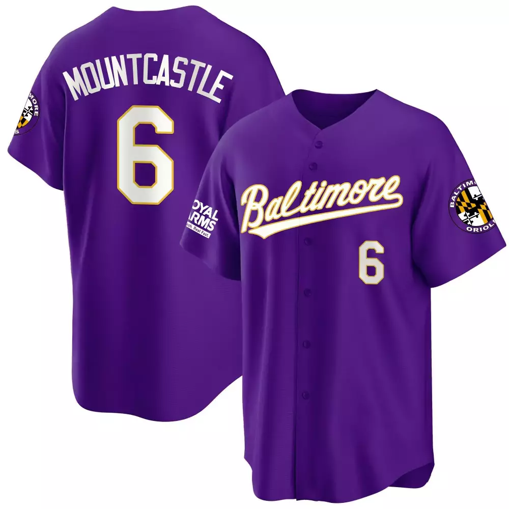ryan mountcastle purple mens baltimore orioles 2023 gold cool jersey all stitched
