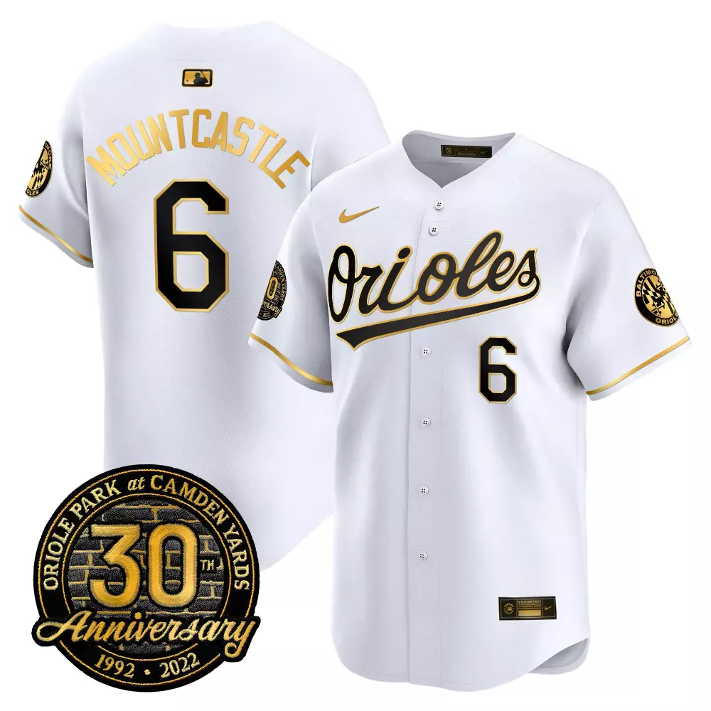 ryan mountcastle white gold mens baltimore orioles 2024 spring training patch vapor premier limited jersey all stitched