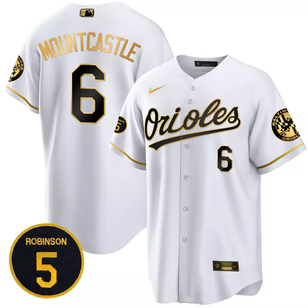 ryan mountcastle white gold mens baltimore orioles 2024 spring training patch vapor premier limited jersey all stitched