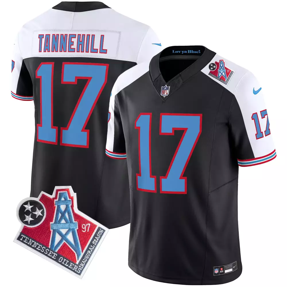 Ryan Tannehill Black Alternate Men's Tennessee Titans 1997 Throwback Limited Vapor Jersey | All Stitched | Perfect Gift for Fans | For Men, Women & Youth