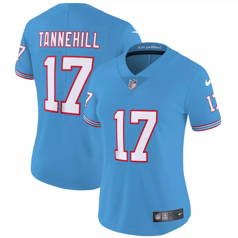 ryan tannehill light blue womens tennessee titans throwback limited vapor jersey all stitched