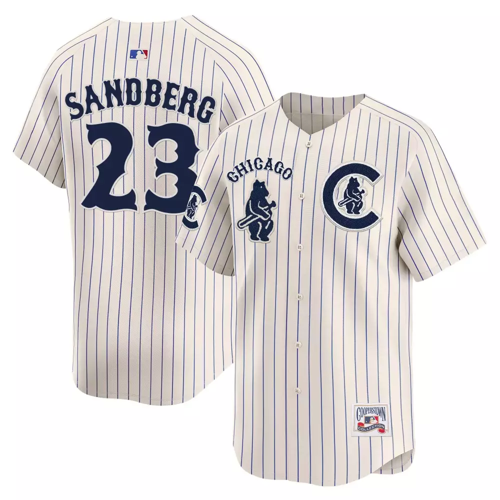 Ryne Sandberg Pinstripe Men's Cubs Special Edition Jersey | Stitched Vapor Premier Limited Edition | Fan Gear for Men, Women & Youth