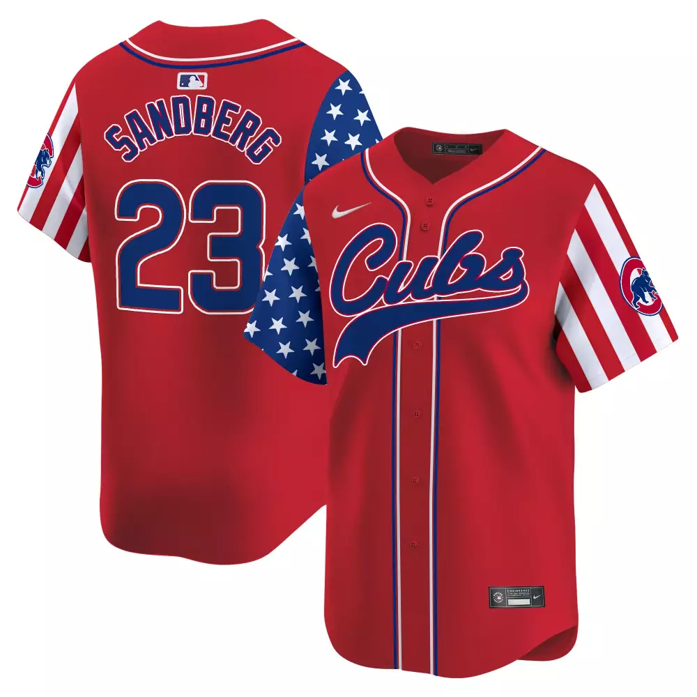 Ryne Sandberg Red Men's Cubs 2024 Independence Day Jersey V2 | Stitched Vapor Premier Limited Edition | Fan Gear for Men, Women & Youth