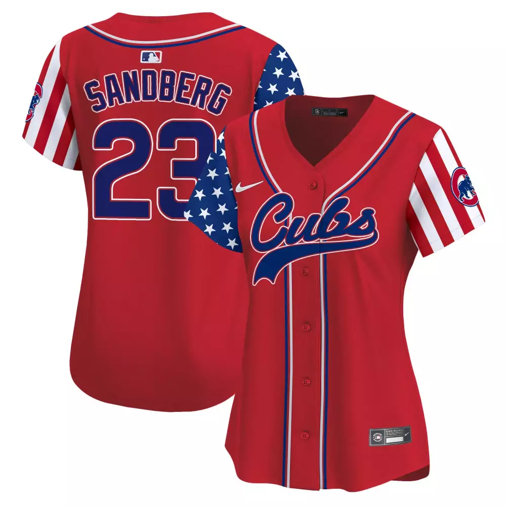 Ryne Sandberg Red Men's Cubs 2024 Independence Day Jersey V2 | Stitched Vapor Premier Limited Edition | Fan Gear for Men, Women & Youth
