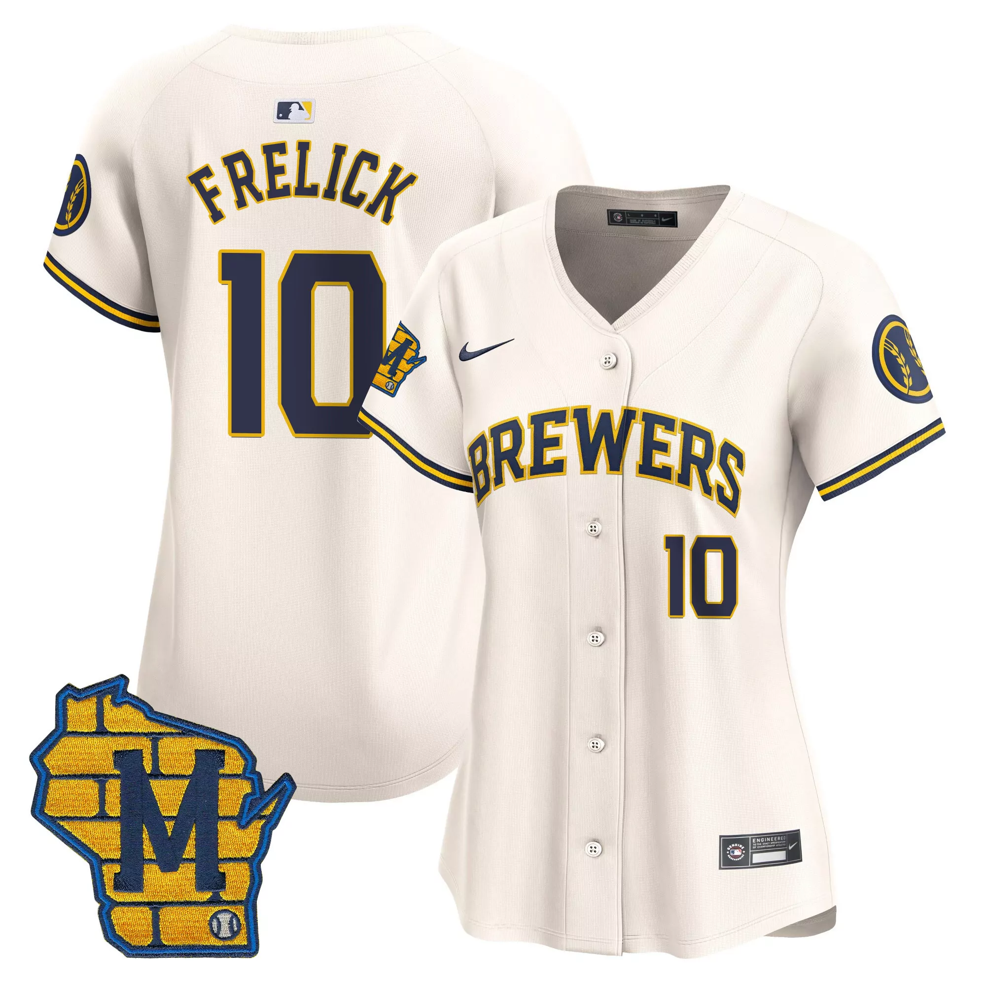 sal frelick cream mens milwaukee brewers armed forces day vapor premier limited jersey all stitched