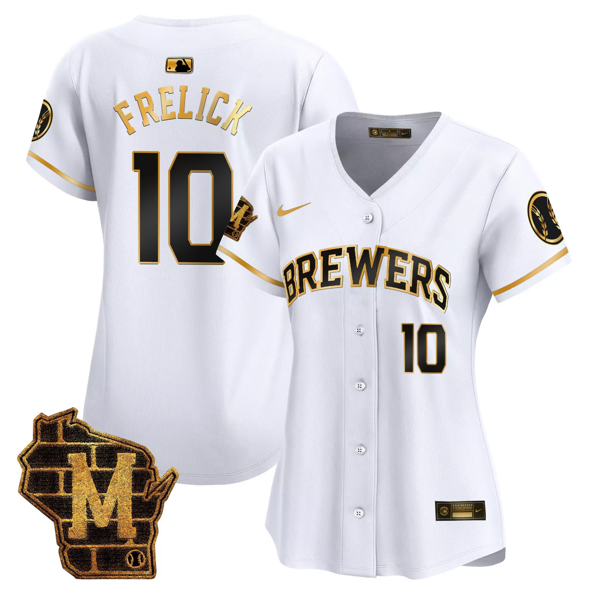 sal frelick navy womens milwaukee brewers home patch vapor premier limited jersey all stitched