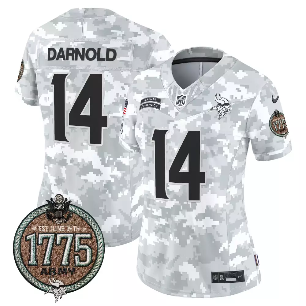 sam darnold air force mens minnesota vikings 2024 salute to service establishment year patch vapor limited jersey all st