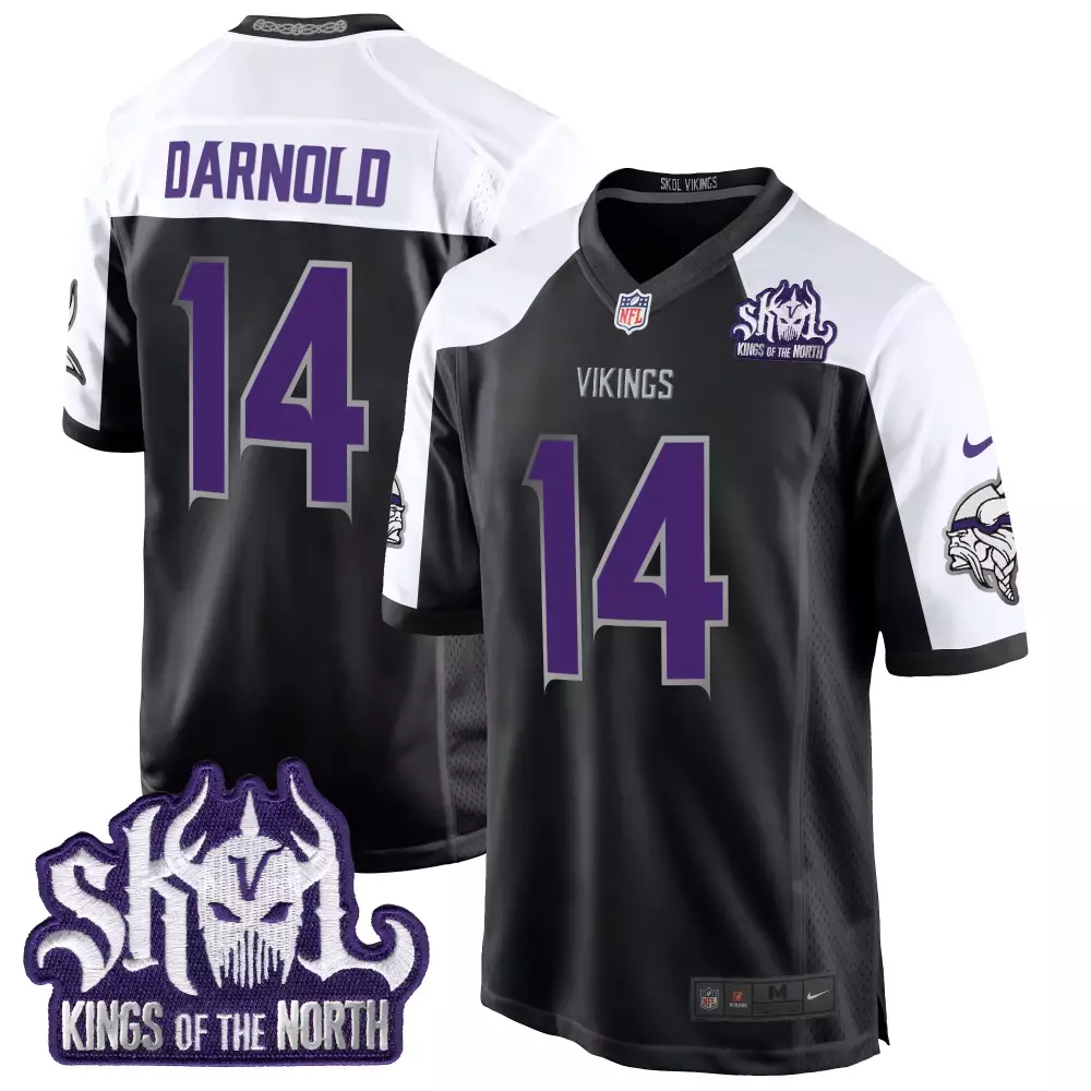 sam darnold black alternate mens minnesota vikings 2024 vapor limited jersey v2 est 1961 patch all stitched
