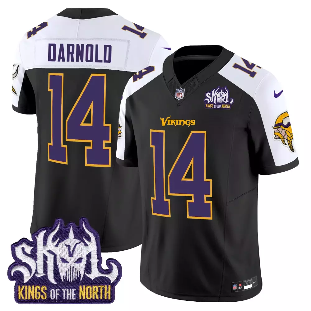 sam darnold black alternate mens minnesota vikings 2024 vapor limited jersey v2 est 1961 patch all stitched