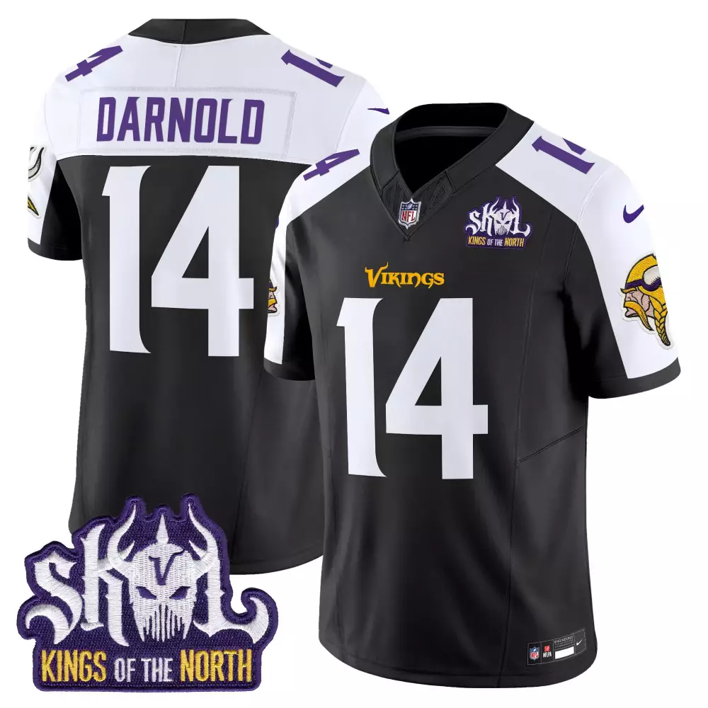 sam darnold black alternate mens minnesota vikings king of the north patch throwback vapor limited jersey v2 all stitche
