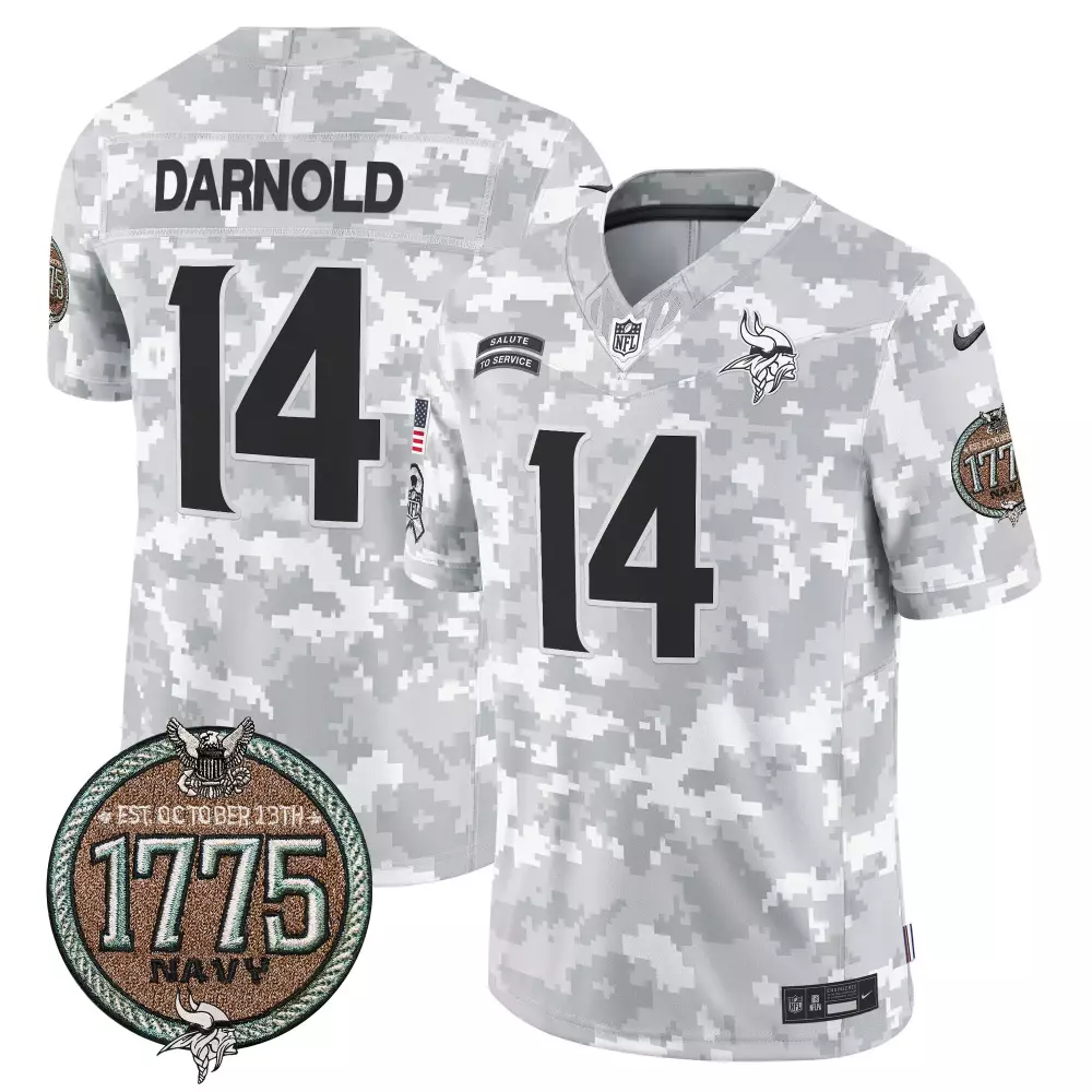 sam darnold marines womens minnesota vikings 2024 salute to service establishment year patch vapor limited jersey all st