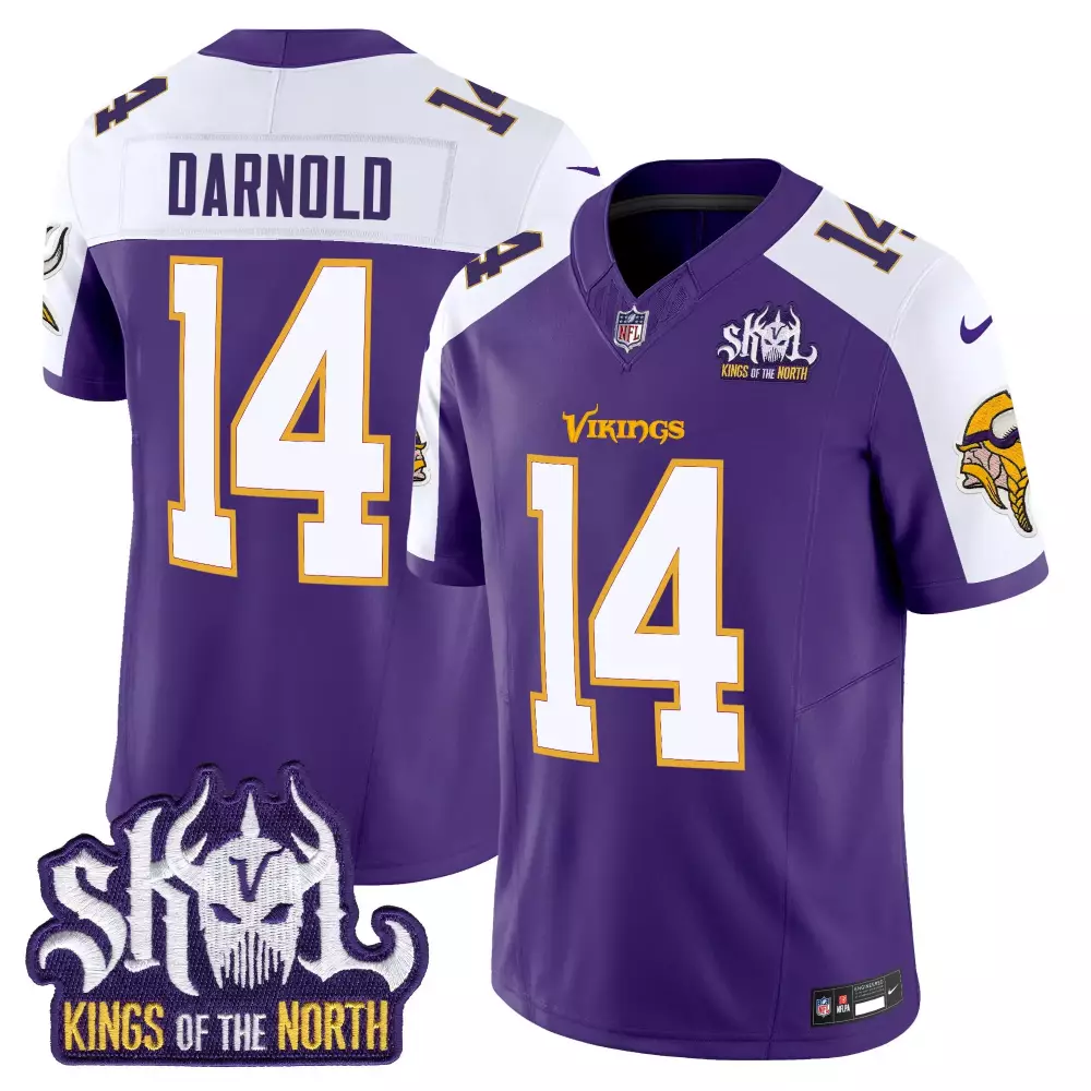 sam darnold purple alternate mens minnesota vikings king of the north patch throwback vapor limited jersey v2 all stitch