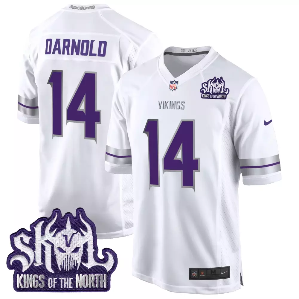 sam darnold white limited mens minnesota vikings 2024 winter warrior skol patch game jersey all stitched