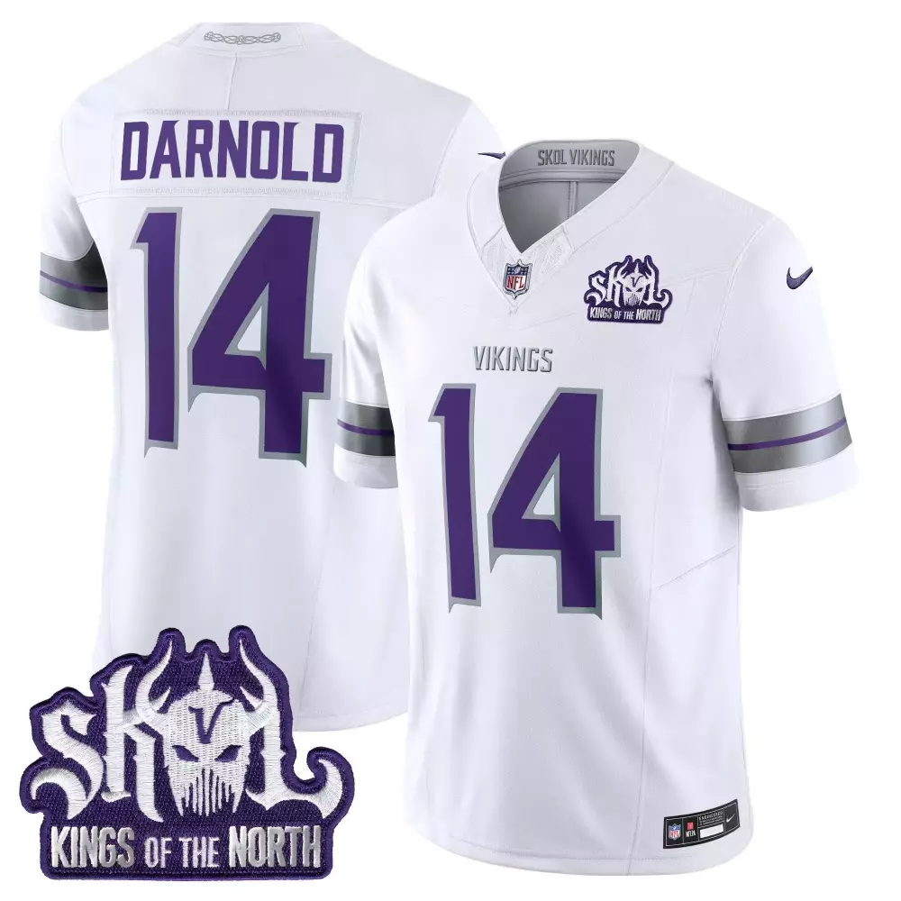 sam darnold white limited womens vikings 2024 winter warrior skol patch vapor limited jersey all stitched