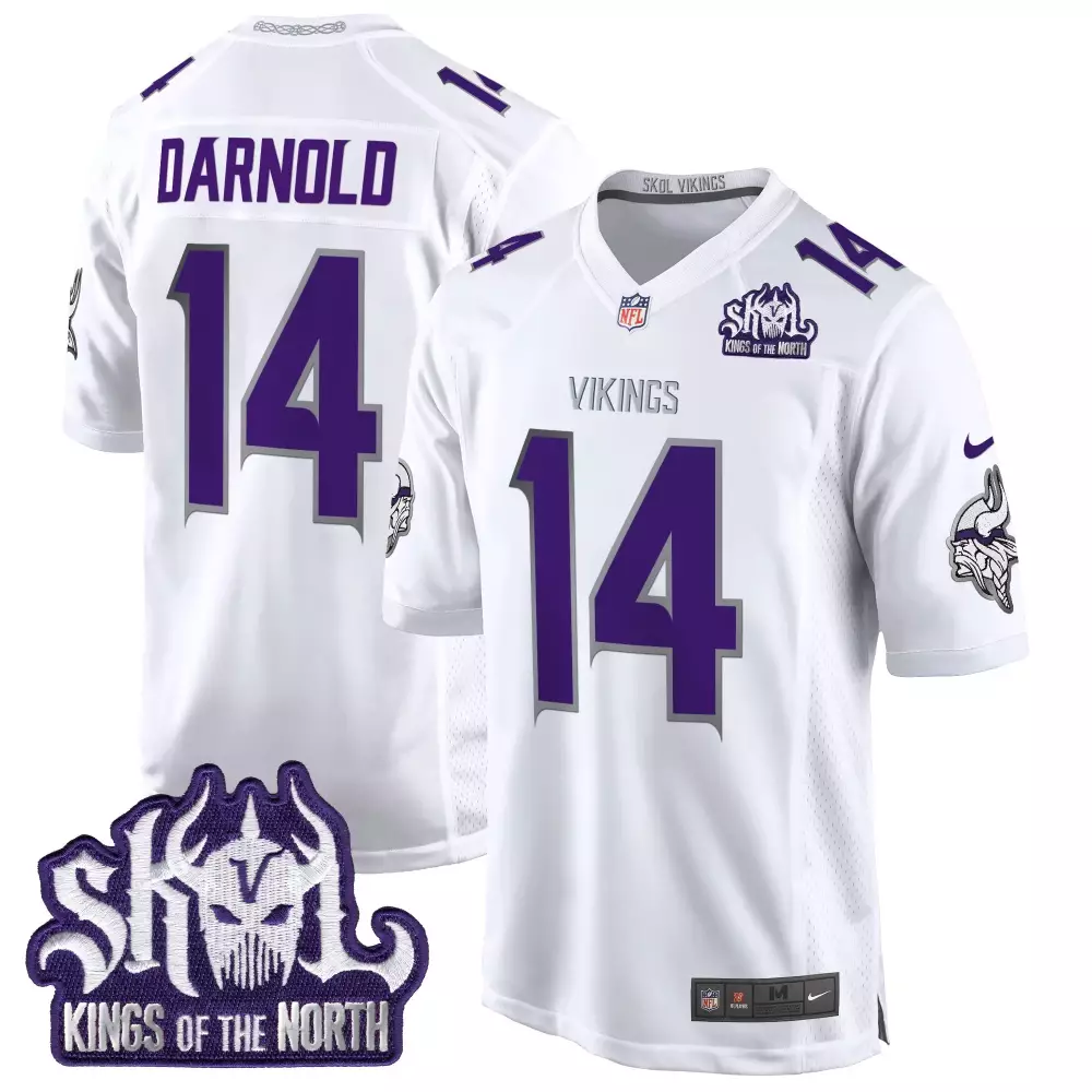 sam darnold white womens minnesota vikings kings of the north patch vapor limited jersey all stitched