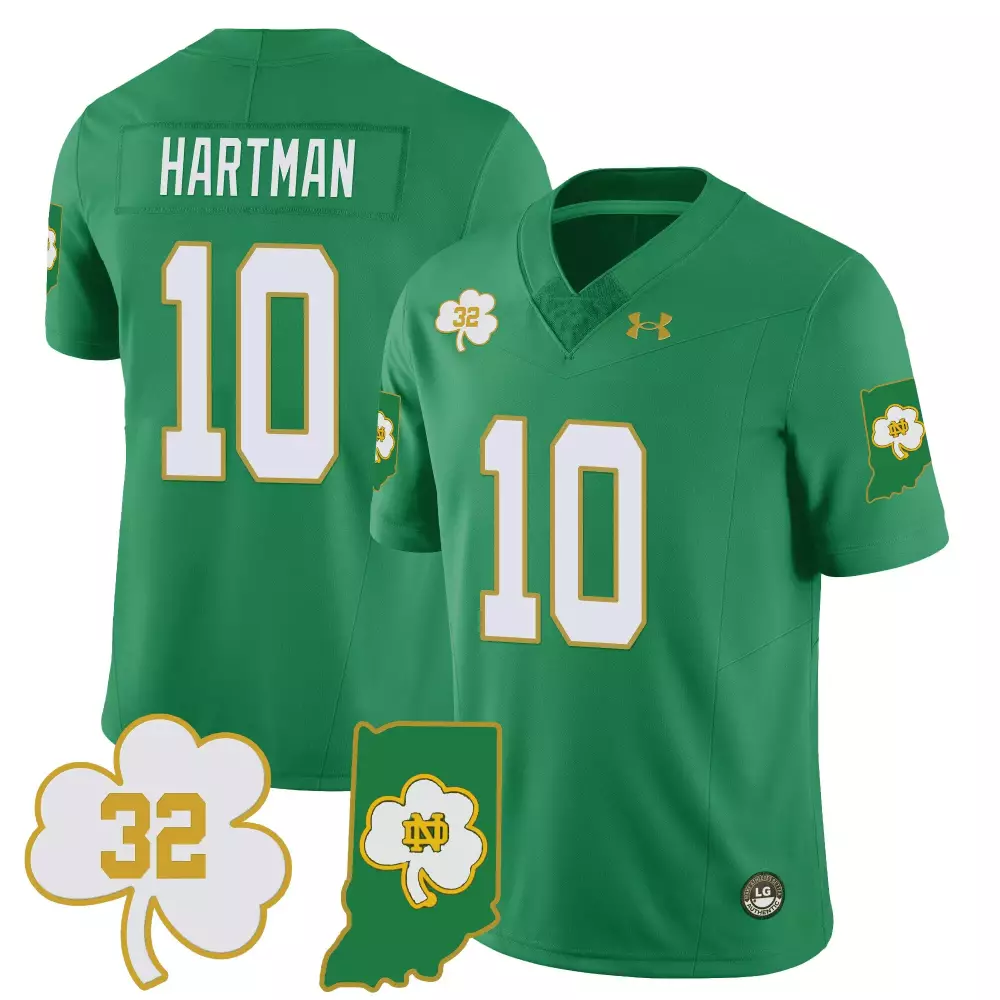 sam hartman green mens notre dame fighting irish vapor limited jersey indiana map all stitched