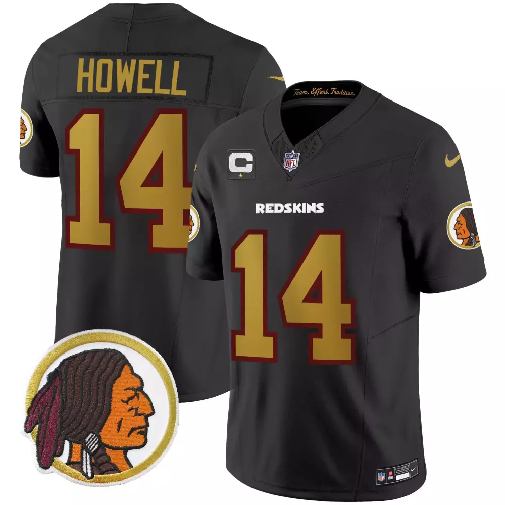 sam howell black mens washington redskins throwback vapor limited jersey all stitched