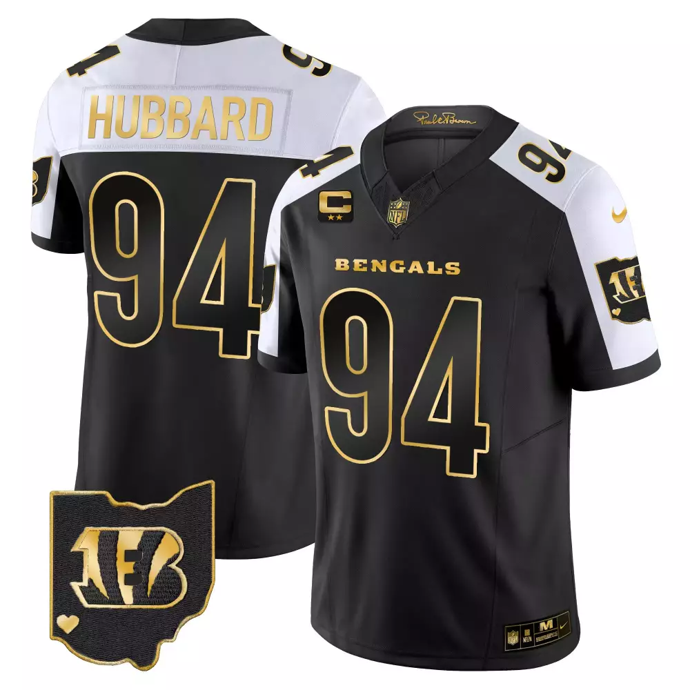 sam hubbard alternate mens cincinnati bengals 2024 gold vapor limited jersey all stitched