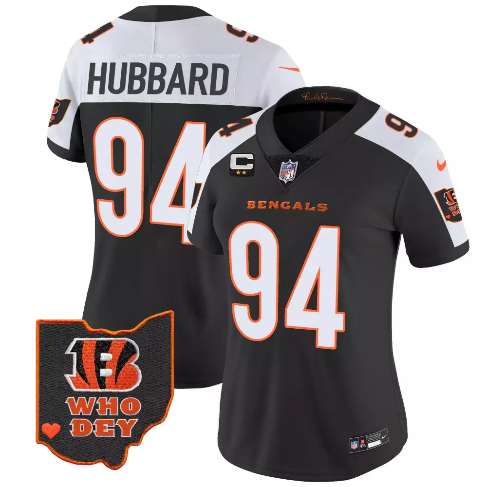 sam hubbard alternate womens cincinnati bengals ohio patch vapor limited jersey v2 all stitched