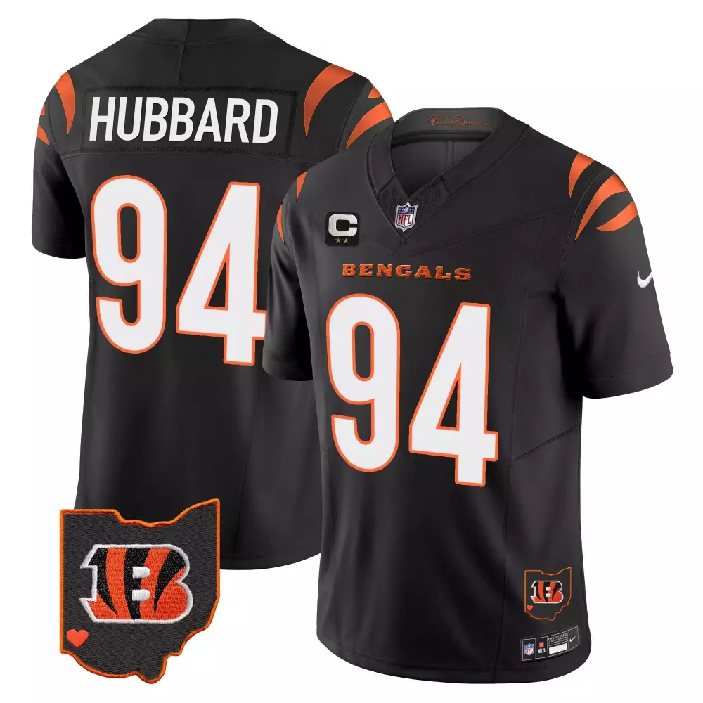sam hubbard black mens cincinnati bengals 2024 vapor limited jersey all stitched