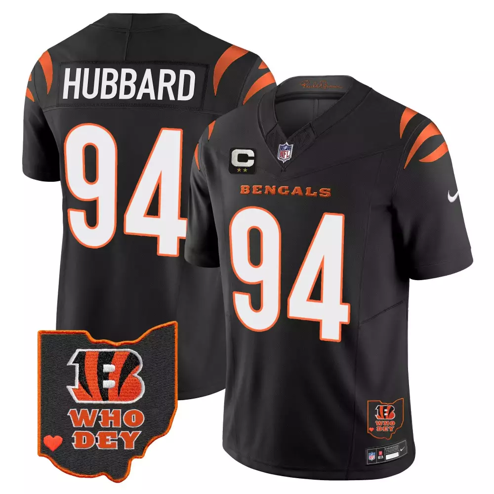 sam hubbard black mens cincinnati bengals 2024 vapor limited jersey all stitched