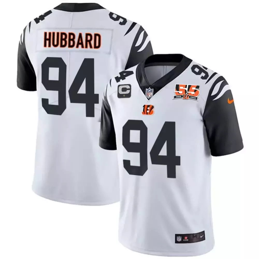 sam hubbard color rush mens cincinnati bengals 55th 1968 2022 anniversary patch player vapor limited jersey all stitched