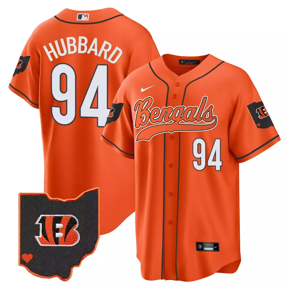 sam hubbard orange mens cincinnati bengals 55th 1968 2022 anniversary patch player vapor limited jersey all stitched
