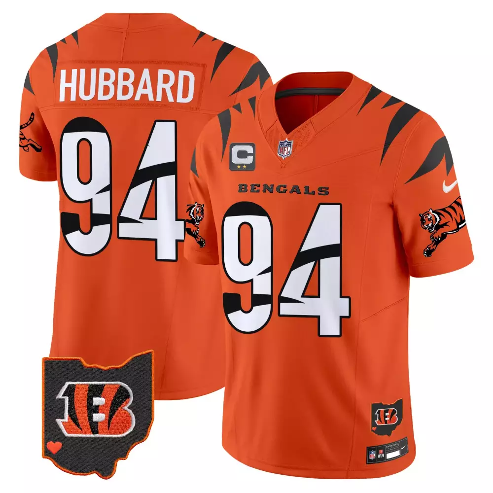 sam hubbard orange mens cincinnati bengals special vapor limited jersey all stitched