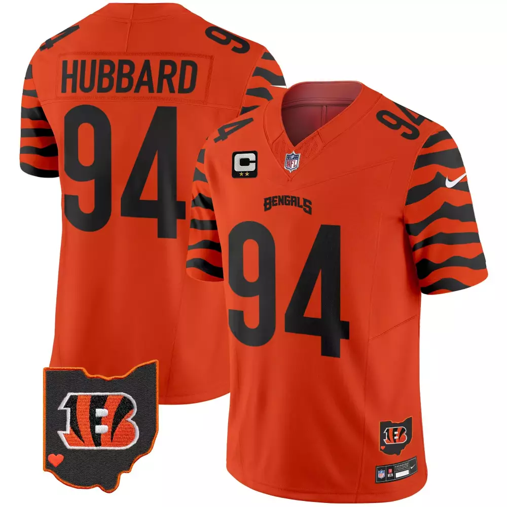 sam hubbard orange mens cincinnati bengals special vapor limited jersey all stitched